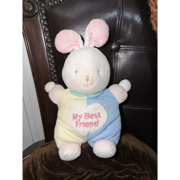 Vintage Carter's Prestige My Best Friend Waffle Thermal Plush Rattle Bunny Rare